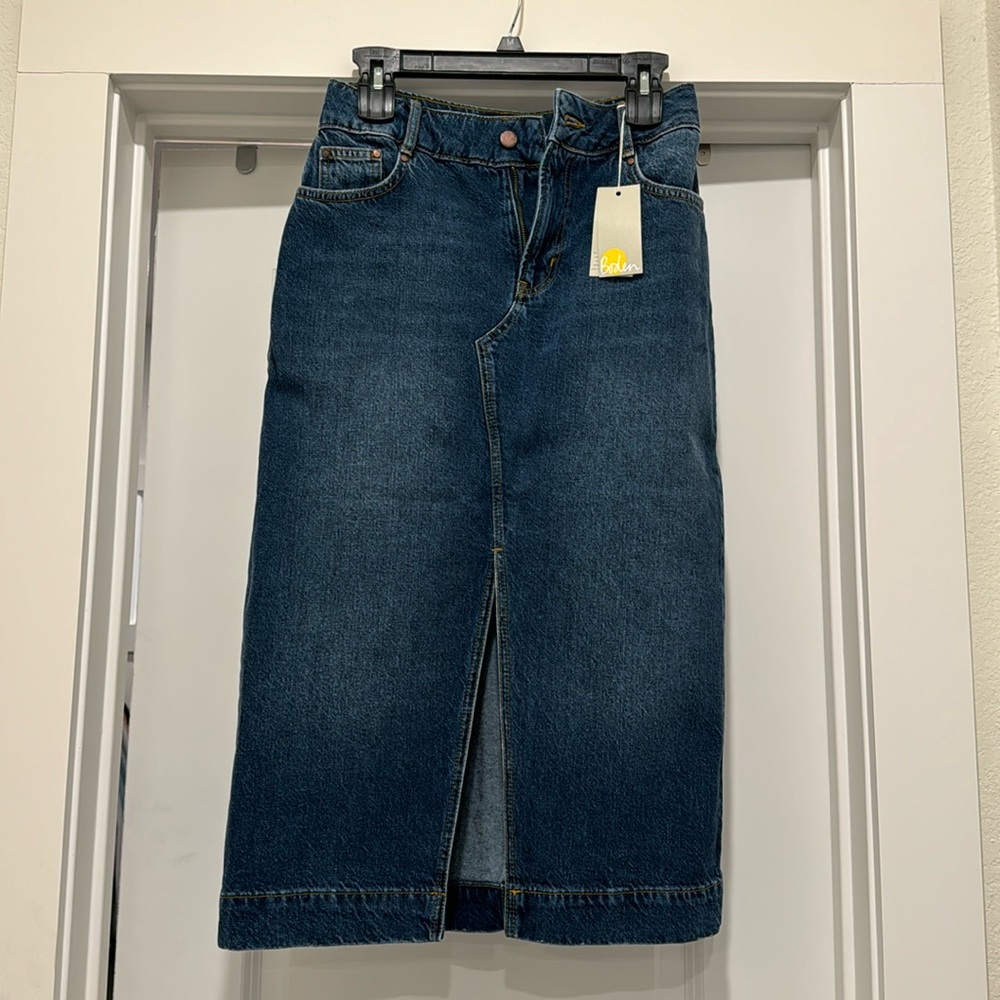 Boden Denim 5 pocket skirt, size 4
